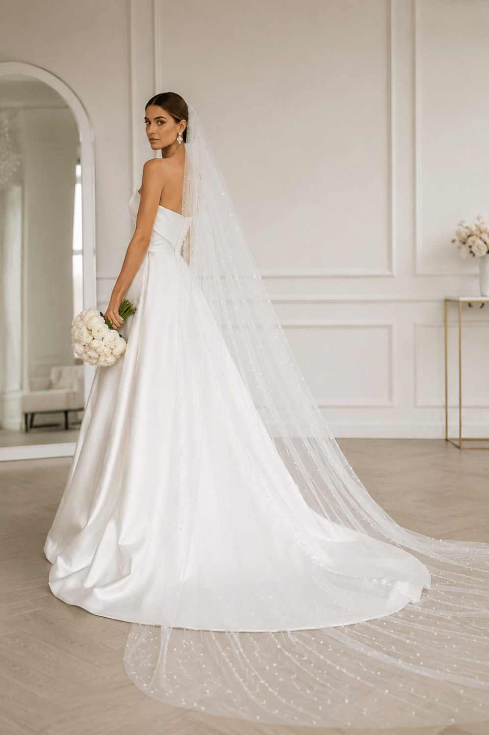 Veil with pearls 250 cm